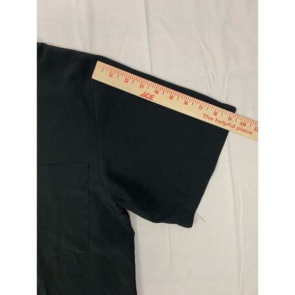 Vintage Ginger Meggs Women’s Short Sleeve Silky Top Chest Pocket Black M - Picture 8 of 11